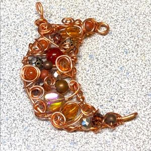 🗿Copper moon in earth tones -chaos wrapped PENDANT
